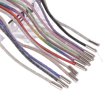 China Bags Wholesale  6mm Round 138CM Rhinestone Drawstring for DIY Trouser Hoodie Dress Belt Accessories for sale