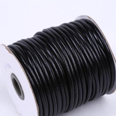 China High Tenacity Wholesale  2.5mm Cotton polyester Glossy Multicolor Coated Finish Braided Korea Waxed Cord For Tags for sale