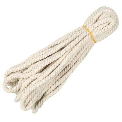 China Luxury Customized 8mm Natural Colorful 3-strand Twisted Cord Cotton Rope Macrame Cord for Bag Wall Hanging Plant Hangers for sale