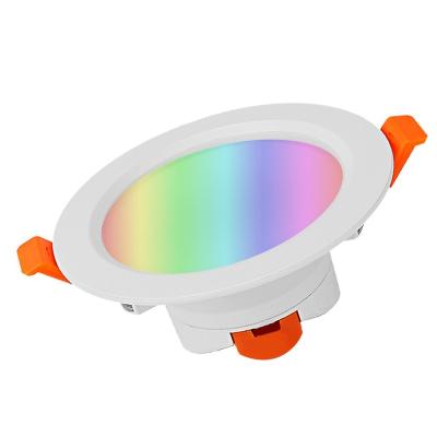 China Modern 15W 6 inch Zigbee Track controlled tuya dimmable wifi RGB color smart led downlight for sale