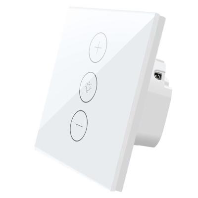 China Tempered Glass Panel + PC EU WiFi Dimmer Smart Light Switch, Relay Status Backlight Switch Off RF Remote Control Voice Compatible for sale