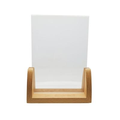 China Modern Customized Wooden Table Top Menu Holder With Glass For Restaurant for sale