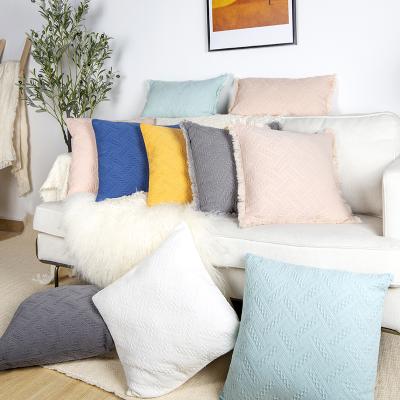 China Removable Promotional Goods Using Nordic Design 100% Cotton Cushion Cushion Custom Jacquard Pillow Case for sale