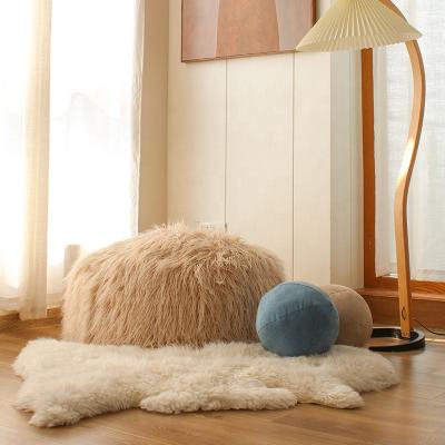 China Pink Factory Cover Fur Floor Removable Custom Fluffy Bean Bag Sofa Oval Lazy Fillers Feel Comfortable for sale