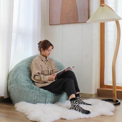 China New Design Bean Bag Couch Sale Removable Warm Faux Fur Bean Bag Chair Soft Fluffy Cover Bean Bag Chair for sale