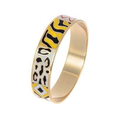 China FASHIONABLE Handmade Women's Colorful Men's Stainless Steel Professional Bangle Luster Enamel Bangle for sale