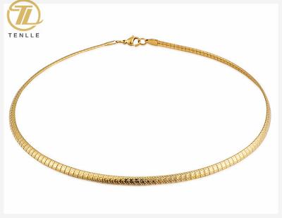 China TRENDY simple design round snake bone chain women gold silver necklace jewelry with stainless steel for sale