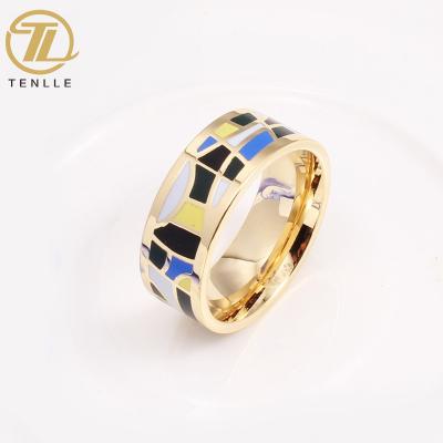 China FASHIONABLE Wholesale Custom Rings Big Rings Jewelry Women Stainless Steel for sale