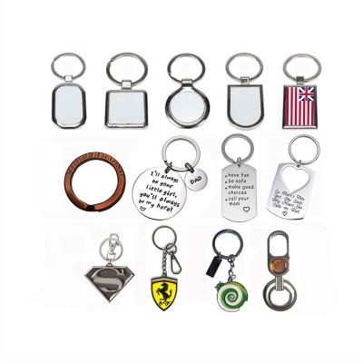 China Laser Maker Custom Logo Promotional Keychain Personalized Shape Sublimation Blank 3D Key Ring Keyrings for sale