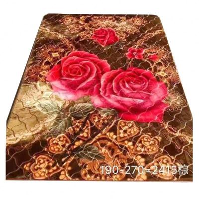 China Factory Price Non-Slip Portable Embossed Mink 100% Polyester Muslim Cloudy Raschel With White Foam Sponge Mat for sale