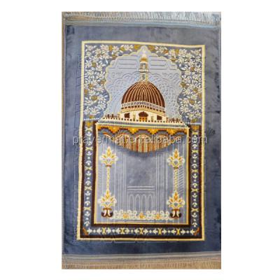 China Factory Non-slip Wholesale Supplier for Quality Printed Raschel Relief Prayer Rug Islamic and Muslim Prayer Rug 80*120cm Blanket for sale