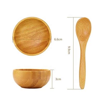 China Cosmetic Mask Bowl Set DIY Skin Care Bamboo Mixing Tool Kit With Bamboo Spoon For Lady Women Girls for sale