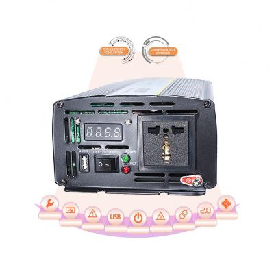 China Home Appliance Promotion Inverter Aluminum Alloy Shell Inverter 3.5Kw DC To 500W AC Inverter USB Port QC 3.0 With LCD Display for sale