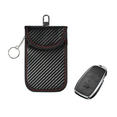 China New Carbon Fiber Color RFID Double-Layer Car Small Remote Control Arming Protecting Anti-theft Anti-lost Signal Key Case for sale