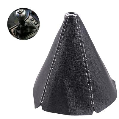 China PU Leather Car Modification Leather Accessories Gear Shift Manual Auto Shift Knob Shift Cover Carbon Fiber Car Dust Cover for sale