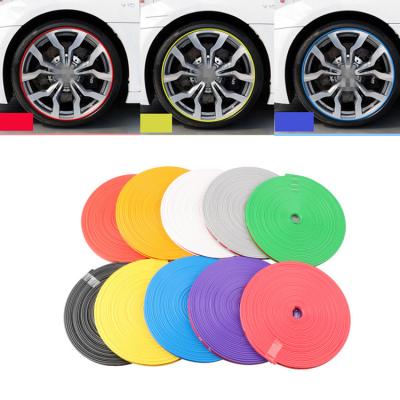 China 8M Wheel Hub Car Vehicle Color Wheel Tape Tire Guard Line Rubber Molding Trim Wheel Hub Roll Rimblades/Rims Protectors Decor for sale