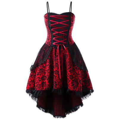 China Anti-wrinkle small MOQ ready to ship cheap gothic women lace dress for sale