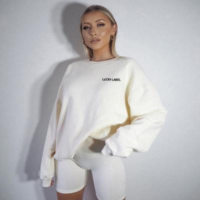 China Anti-Wrinkle 2020 Casual Cotton Winter Customized White Women Oversized Sweater Set for sale