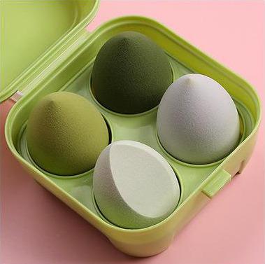 China Wholesale OEM Washable Dry And Wet Dual Function Powder Resilience Invariance 4 Color Box Free Makeup Sponge High for sale