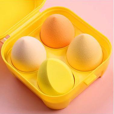 China Wholesale OEM Washable Dry And Wet Dual Function Powder Resilience Invariance 4 Color Box Free Makeup Sponge High for sale