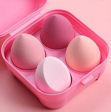 China Wholesale OEM Washable Dry And Wet Dual Function Powder Resilience Invariance 4 Color Box Free Makeup Sponge High for sale