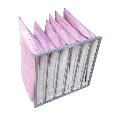 China Hotels Medium Ahu Bag Air Filter Fiberglass F8 Pocket Filter for sale