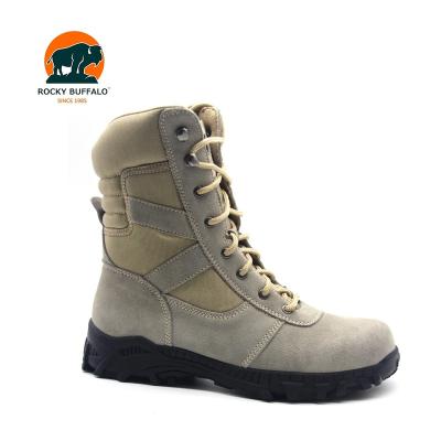 China Botas De Seguridad High Toe Suede Leather Ankle Boots Steel Safety Guard Rocky Buffalo High Cut Army Boots for sale