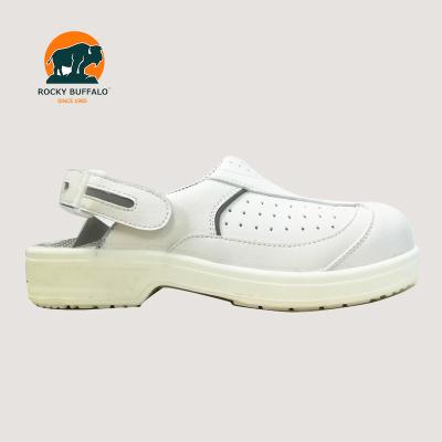 China Oil Resistant Rocky Buffalo S1 White Safety Shoes Work Shoes Microfiber Toe Safety Chef Shoes Leather Compound for sale