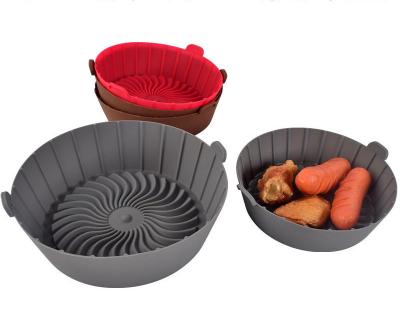 China Stocked basket tray air fryer liners mat gadget air fryer accessories silicone pot reusable silicone air fryer liners for sale