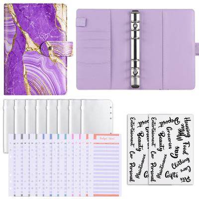 China Spiral 2024 Planner Custom Wholesale A5 A6 Budget Binder Set Cash Envelope Budget System Binder Budget Planners With Stickers for sale