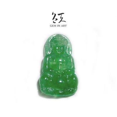 China Avalokitesvara Buddha Bodhisattva Guanyin Jadeite Jade Talisman Heirloom Burmar Pendant for sale