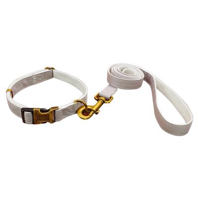 China Wholesale Lightweight Padded Polyester Canvas Webbing Cotton Dog Collar and Leash for sale