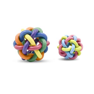 China Viable Custom Color Braided Soft Rubber Ball Dog Puppy Throwing Toy for sale