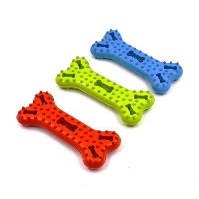 China Wholesaler Dental Care Sustainable Teeth Cleaning Durable Natural Rubber Bone Shape Dog Toy for sale