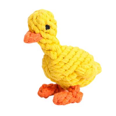 China Custom Duck Animal Shape Cotton Rope Dogs Chewing Dog Toy for sale