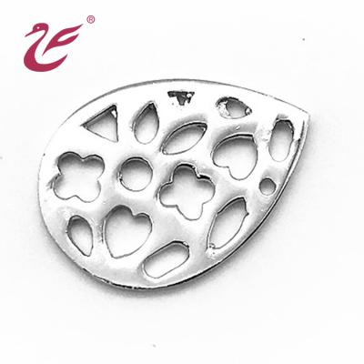 China FASHIONABLE Custom Logo 925 Sterling Silver Empty Hollow Charm Jewelry Charms For Necklace Pendant Making for sale