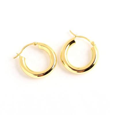 China Vintage Yellow Gold Plated Hooks 925 Sterling Silver Plated Wedding Engagement Clip On Earring Fashion Women Minimalist Circle Earrings EC92502 for sale