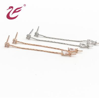 China Trendy Popular Long Chain Line Silver Earrings Women Valentine's Day Wholesale Price Jewelry for sale