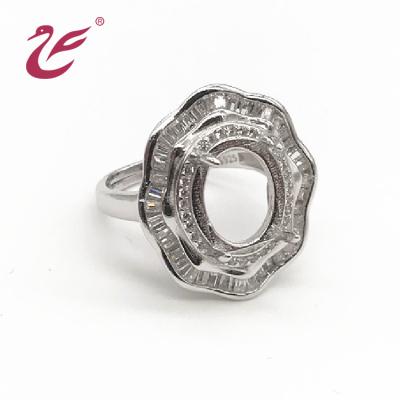 China FASHIONABLE Wholesale 925 Sterling Silver Ring Settings Without Stones Bead Holders For DIY Gemstone Rings Making for sale