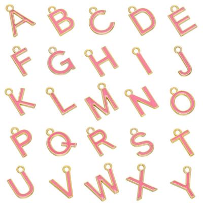 China Hot Selling Wholesale TRENDY Beads Jewelry Alphabet Custom Color 925 Sterling Silver Clip On 26 Letter Necklace Enamel Pendant Charms for sale