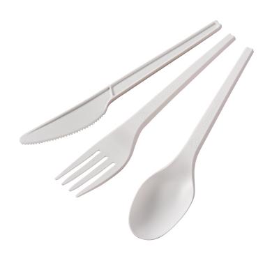 China New Design Biodegradable Stocked Eco Friendly Disposable 175mm CPLA Customized Disposable Biodegradable Cutlery Setstraws Knife Cutlery for sale