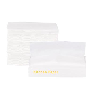 China Custom Pack Soft Tissue China Plain Made Kitchen Paper Towel Tissue Plain Kitchen Dish Towels 40-200 Sheets for sale