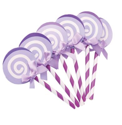 China Beauty Decorations Wholesale Purple Cake Stand Decoration Party Balloon Hat Series Pull Flag Cake Pull Flag Birthday Pull Strip Party Paper Decor for sale