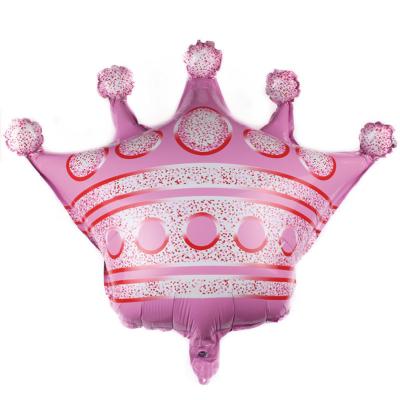 China Party Decoration Factory Series Wholesale Pink Crown Foil Balloons For Wedding Birthday Party Decoration Support Custom Birthday Balloon Set for sale