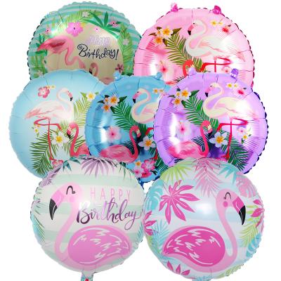 China 2021 new product gift toy 18 inch round balloon animal flamingo foil balloon for birthday party supplies venue decoration party balloon for sale