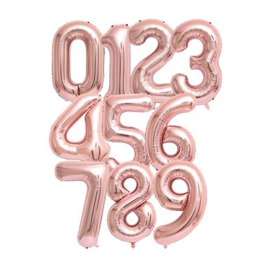 China Letter Foil Balloons 40 Inch Metallic Happy Birthday Rose Gold Foil Balloon For Birthday Party Decoration Wedding Stage Supplies Globos for sale