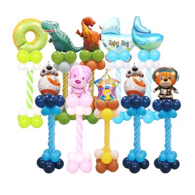 China Baby Birthday Party 25pcs Overlord Dinosaur Robot Space Bear Road Guide Pillar Straight Balloon Set for Birthday Party Baby Shower Decoration for sale