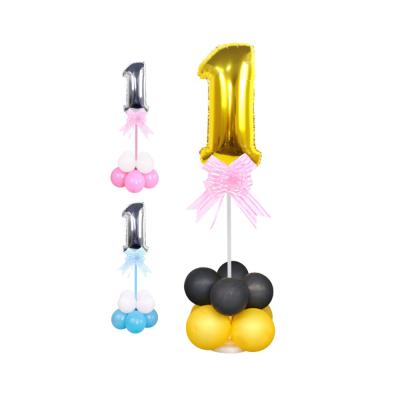 China Beautiful golden ratio foil balloons stand up balloon set column globos balloon kit for wedding party birthday dress up decoration for sale