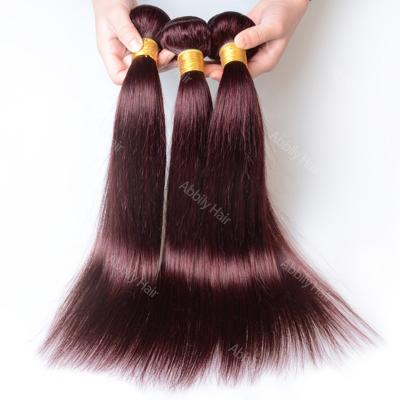 China Loose Wave 99J Burgundy Color Jerry Curly Raw Indian Virgin Straight Wine Red Hair Extension Hair Bundles Body Wave With Lace Closure for sale