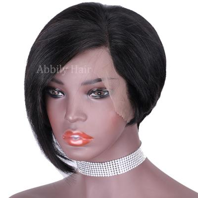 China Cheap Body Wave Glueless Short Bob Wig 13*4 HD Lace Front Wig With Baby Hair Pixie Cut Brazilian Virgin Human Hair Wig For Women for sale